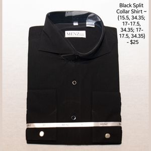 Black Split Collar Shirt